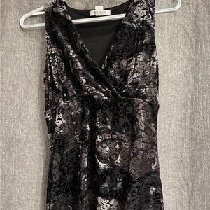 White House Black Market Velvet Floral Top